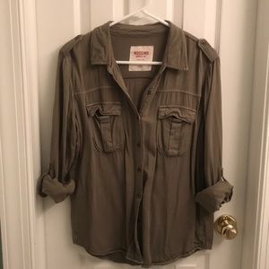 Mossimo Army Green Button Up